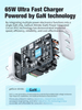 urtechlimted charger 65W GaN Ultra Fast Charger w/ 2 USB-C & USB-A (AU7) ur tech