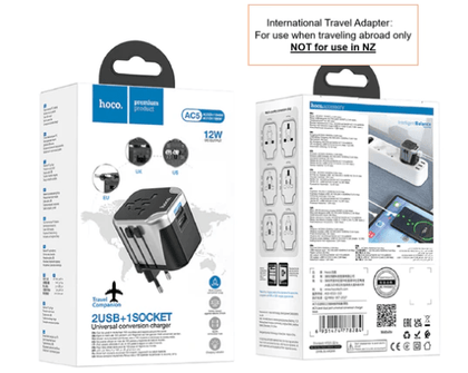 urtechlimted International Travel Power Adapter w/ 2 USB (AC5) ur tech