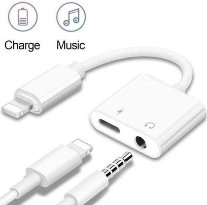 Your Tech shop Wellington Cable 2 in 1 Lightning to 3.5mm Earphone Audio & Charger Splitter Adapter, iPhone Headphone Adapter Connector for iPhone 11 Pro Xs Xr X 8 7 Plus ur tech