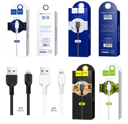 hoco. General white / 2M 2 / 3 Meter Premium USB Cable (X20) iOS ur tech